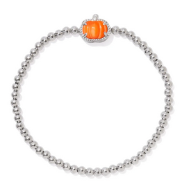 Kendra Scott PUMPKIN STRETCH BRACELET SILVER ORANGE MOTHER OF PEARL