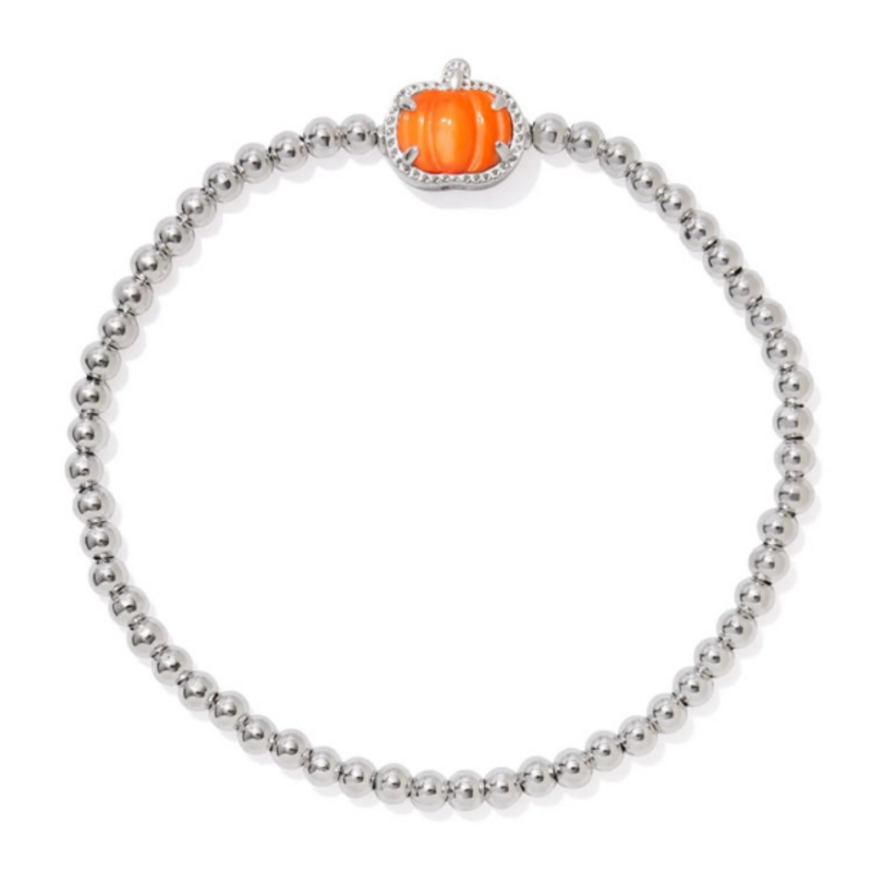 Kendra Scott PUMPKIN STRETCH BRACELET SILVER ORANGE MOTHER OF PEARL