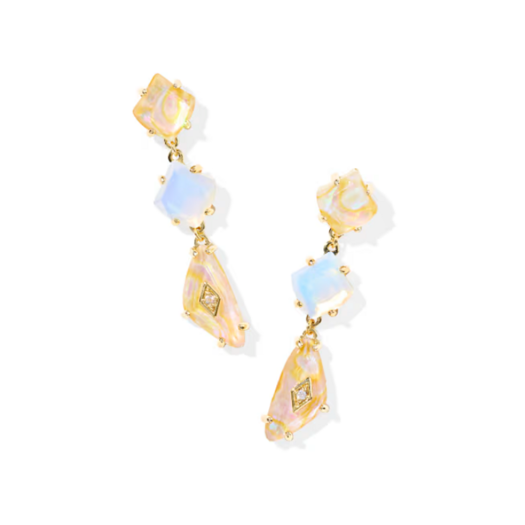 Kendra Scott Bianca Linear Earring Gold Irid White Mix