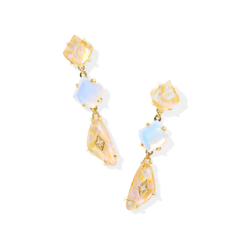 Kendra Scott Bianca Linear Earring Gold Irid White Mix