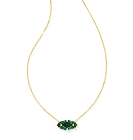 Kendra Scott Lindy Rae Elisa Short Pendant Gold Green Crystal