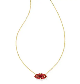 Kendra Scott Lindy Rae Elisa Short Pendant Gold Red Crystal