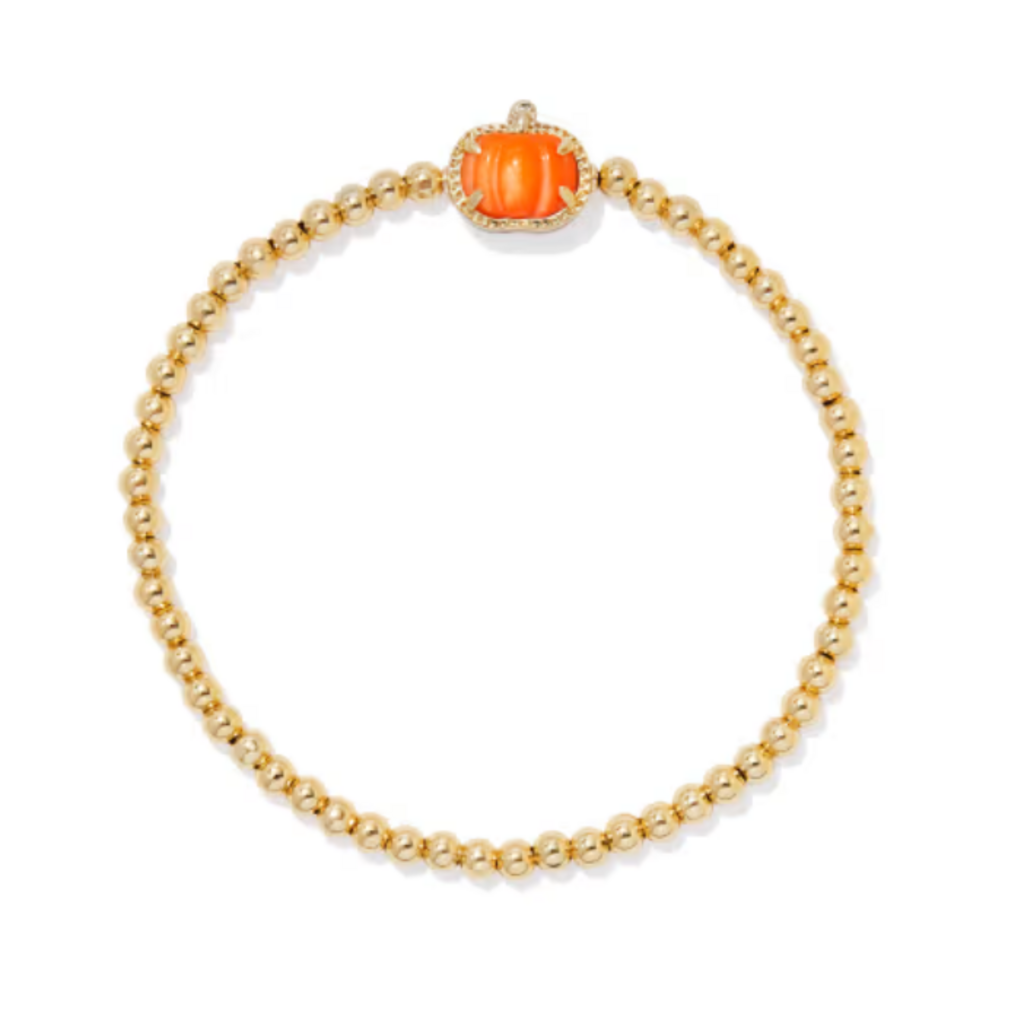 Kendra Scott PUMPKIN STRETCH BRACELET GOLD ORANGE MOTHER OF PEARL