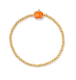 Kendra Scott PUMPKIN STRETCH BRACELET GOLD ORANGE MOTHER OF PEARL