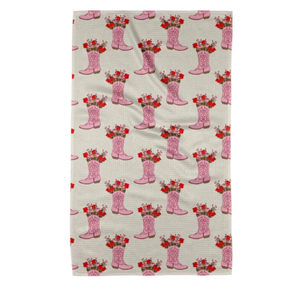 Geometry Cowgirl Boots Tea Towel