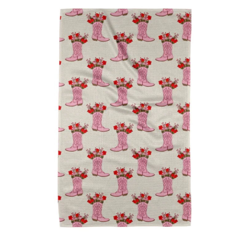Geometry Cowgirl Boots Tea Towel