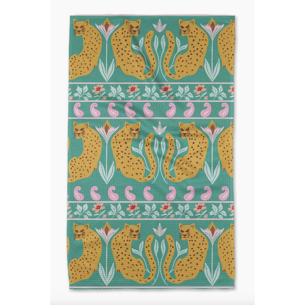 Geometry Jungle Blooms Tea Towel
