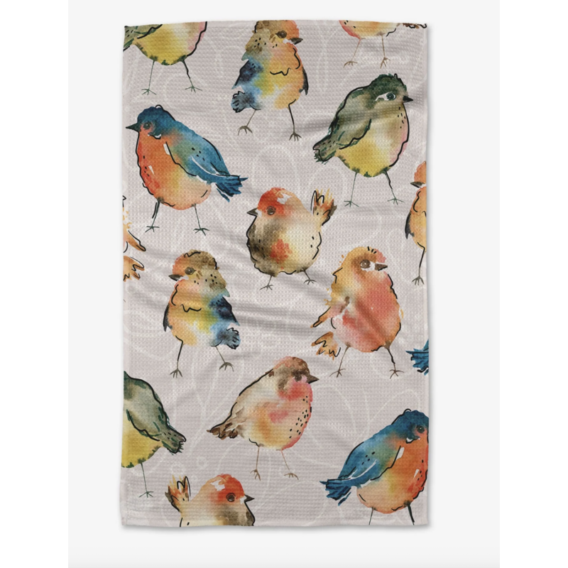 Geometry Tweet Tweet Tea Towel