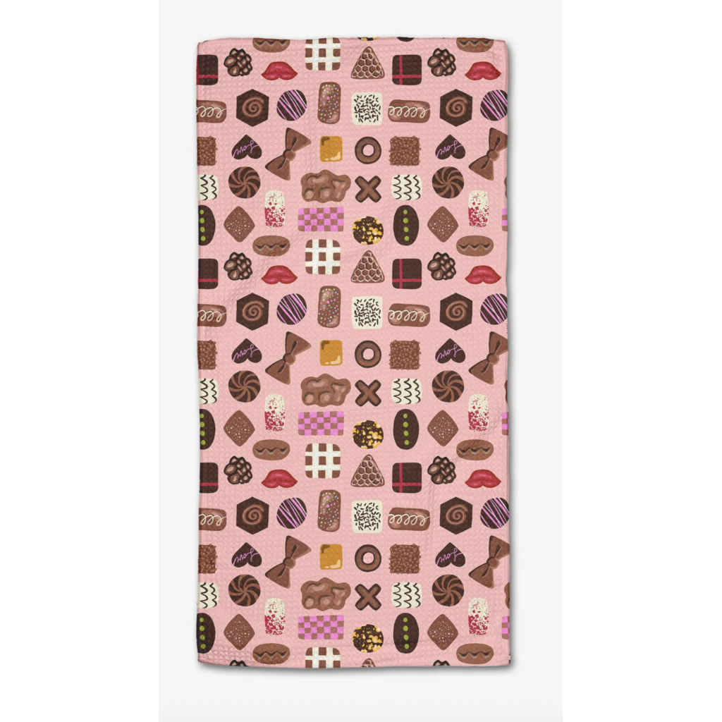 Geometry Valentine's Chocolates Bar Towel