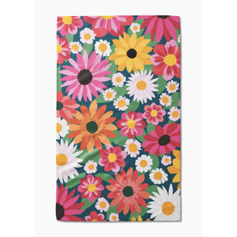 Geometry Wild Blooms Tea Towel