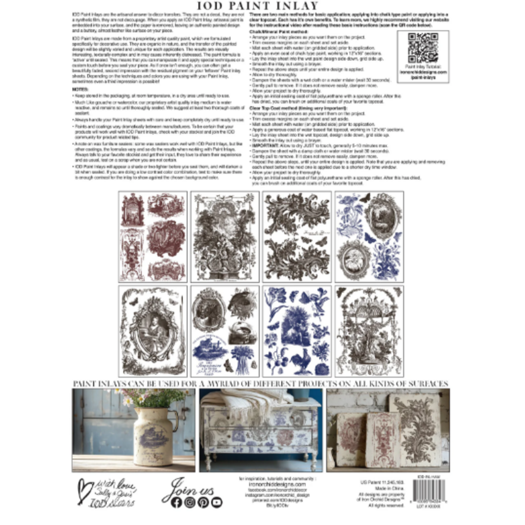 Iron Orchid Designs Hameau de la Reine Paint Inlay