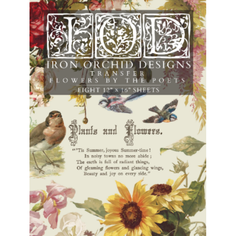 Iron Orchid Designs Flowers by the Poets Transfer
