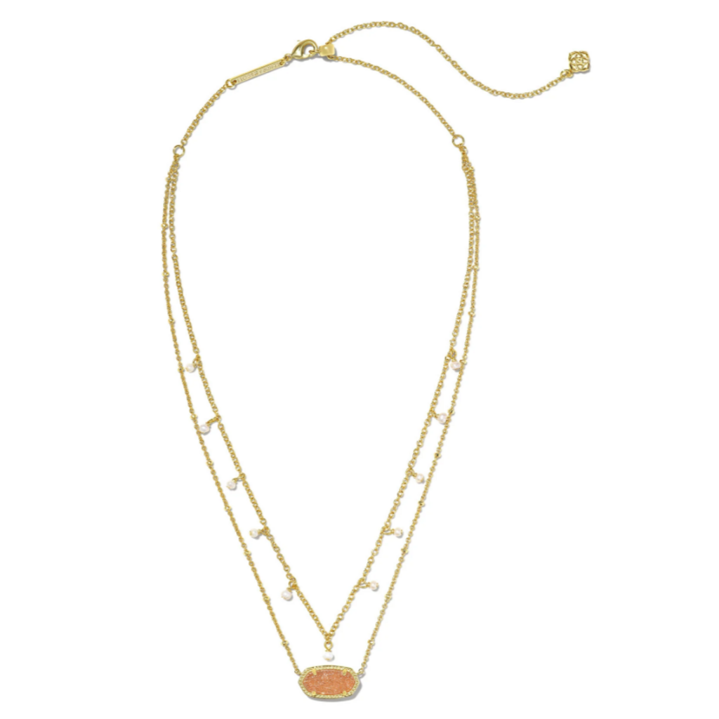 Elisa Pearl Multistrand Necklace Gold Sand Drusy