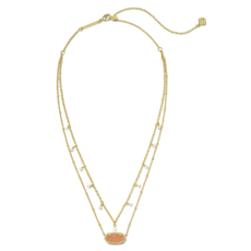 Elisa Pearl Multistrand Necklace Gold Sand Drusy