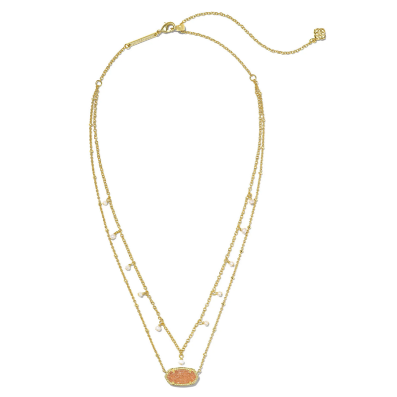 Elisa Pearl Multistrand Necklace Gold Sand Drusy