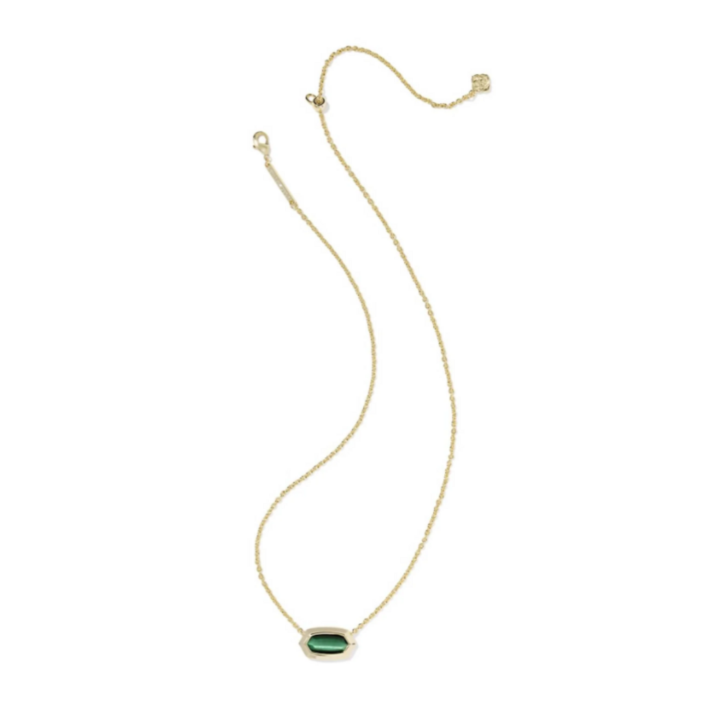 Kendra Scott Elisa Bezel Pen Neck gold Green Tigers Eye