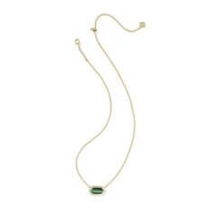 Kendra Scott Elisa Bezel Pen Neck gold Green Tigers Eye