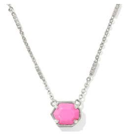 Mabel Necklace Rhodium Magenta Magnesite