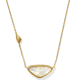 Margot Short Pendant Necklace Vintage Iridescent Abalone