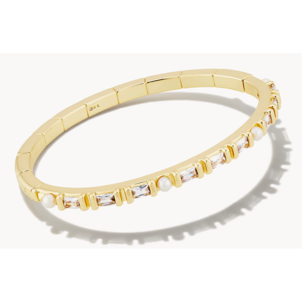 Kendra Scott Gracie Bangle Bracelet - Gold White Mix - M/L