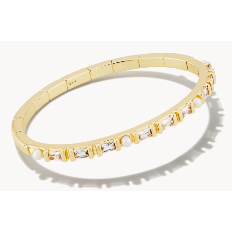 Kendra Scott Gracie Bangle Bracelet - Gold White Mix - M/L