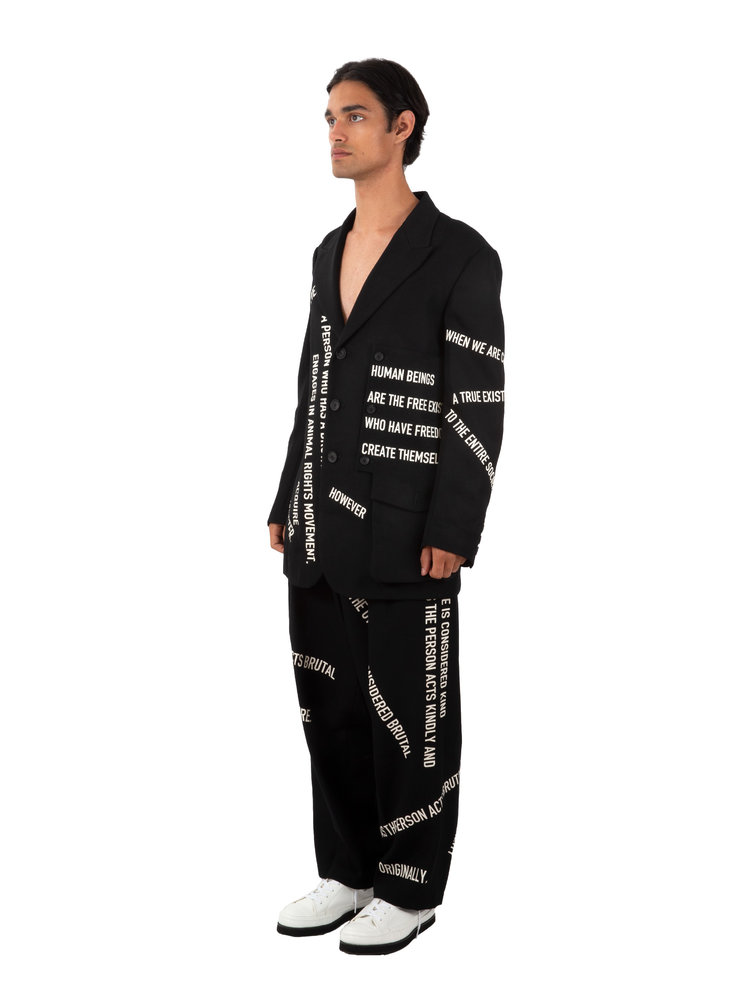 Yohji Yamamoto Chest Cloth Text Jacket