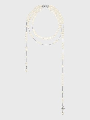 Vivienne Westwood Rhodium Broken Pearl Necklace