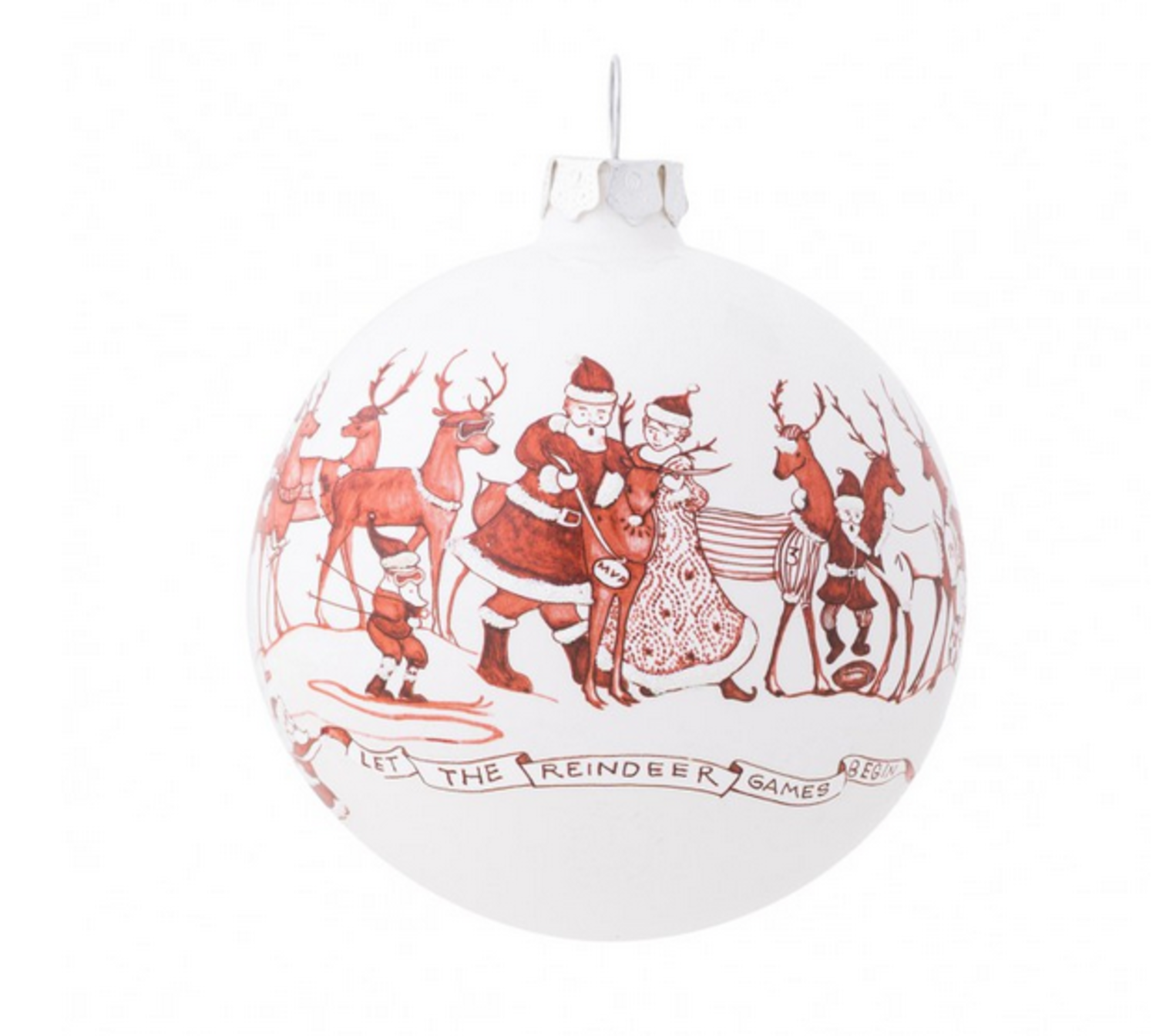 Country Estate Ruby Reindeer Games Ball Glass Ornament Rags And Riches Lifestyle Boutique