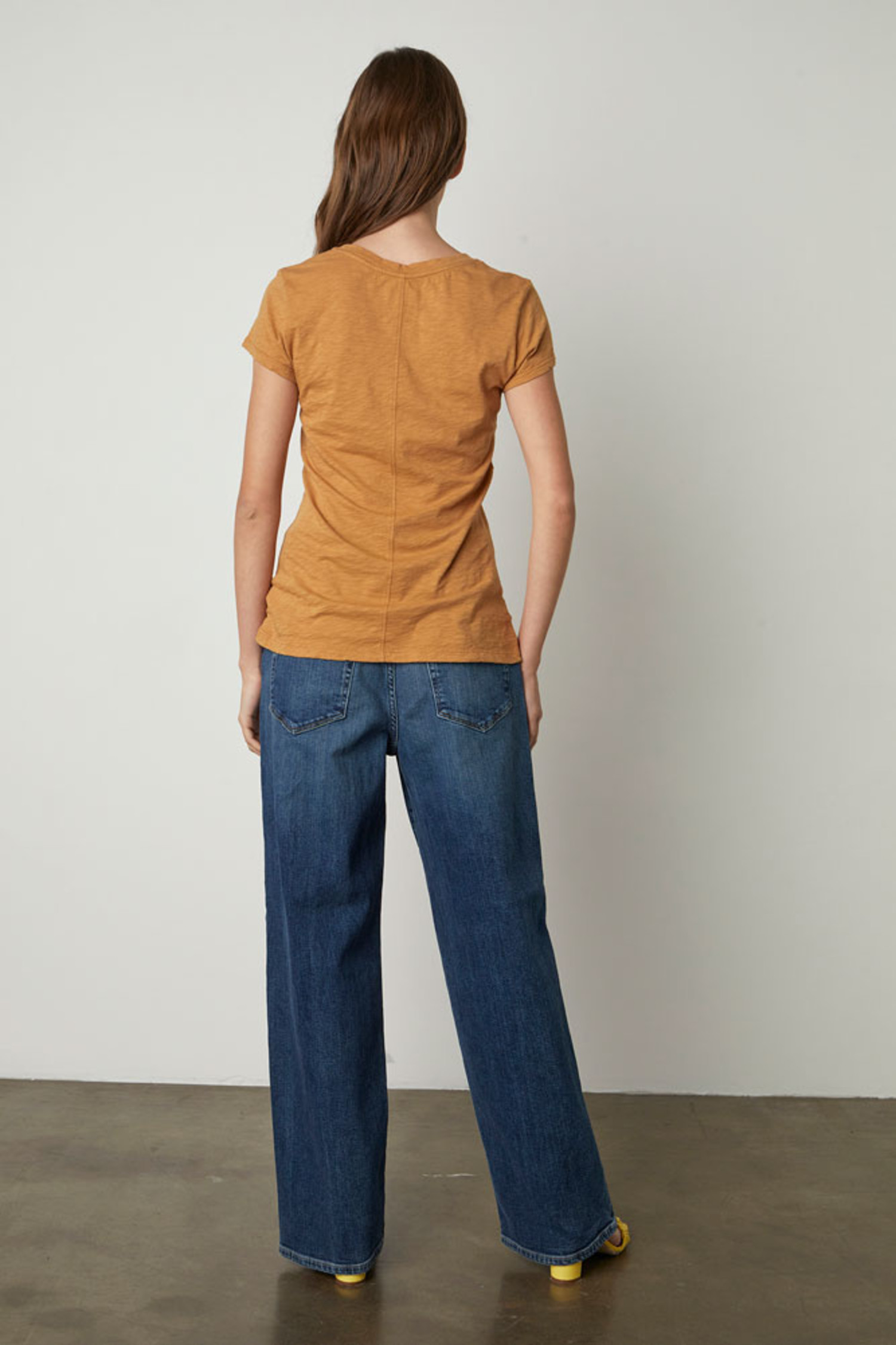 Odelia Slub Crew Neck Tee Clove - Rags 