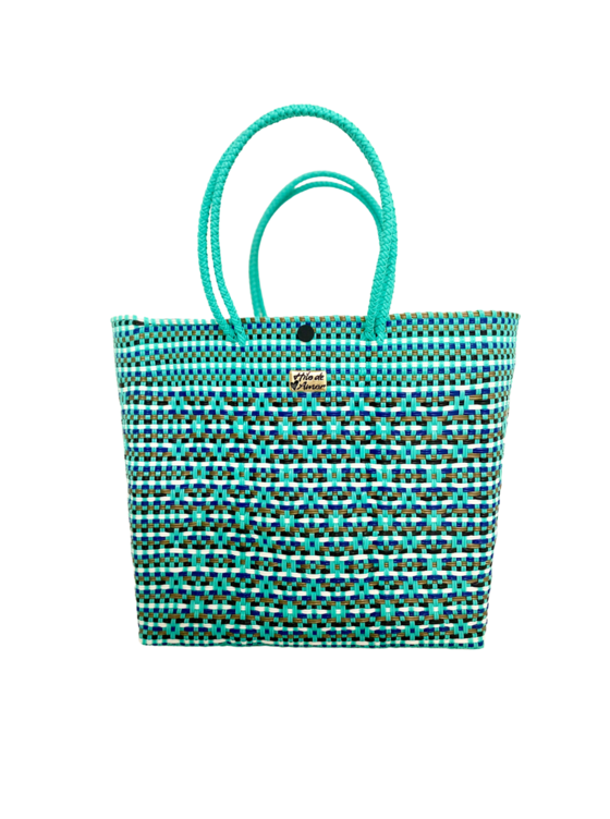 100% HANDWOVEN RECYCLED PLASTIC TOTE, Summer Bag, Beach Bag, Mexican Bag,  Oaxaca