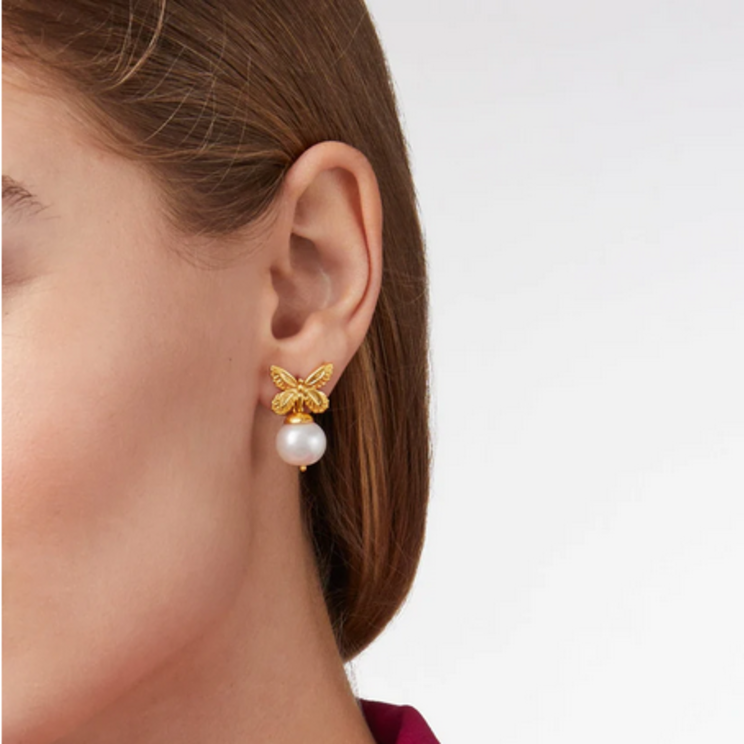 Butterfly shop pearl earrings