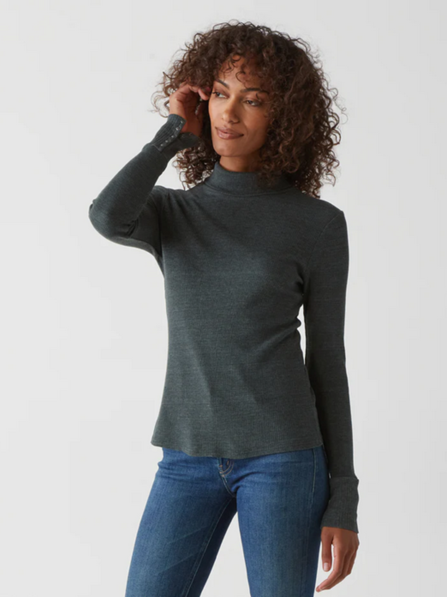 Mara Thermal Turtleneck Dark Ivy - Rags and Riches Lifestyle Boutique