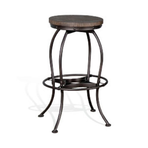 Sunny Designs New Zealand 30" Metal Swivel Barstool W/Wood Seat Sunny Designs New Zealand 30" Metal Swivel Barstool W/Wood Seat