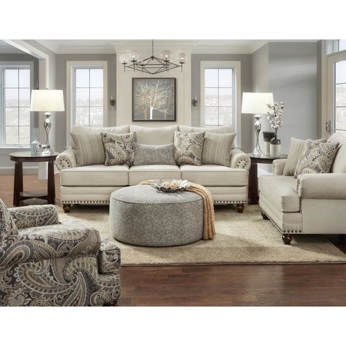 Fusion Furniture Capernicus Cobblestone Ottoman Fusion Furniture Capernicus Cobblestone Ottoman
