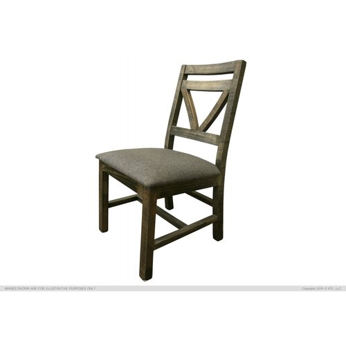 IFD Loft Brown Dining Chair with Fabric Seat IFD Loft Brown Dining Chair with Fabric Seat