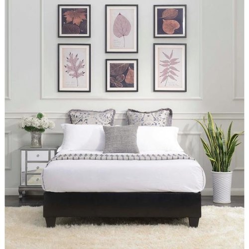 Elements Abby Full Black PU Platform Bed Elements Abby Full Black PU Platform Bed
