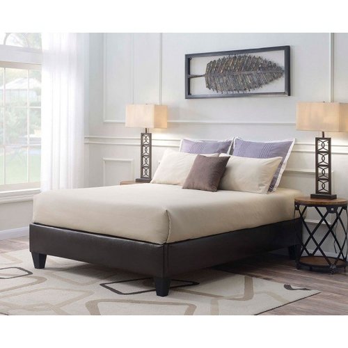 Elements Abby Queen Brown PU Platform Bed Elements Abby Queen Brown PU Platform Bed