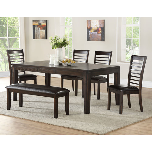 Steve Silver Co. Ally 6 PC Table and Bench Set Steve Silver Co. Ally 6 PC Table and Bench Set