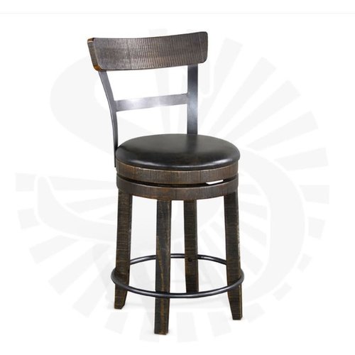 Sunny Designs 24"H Barstool Whiskey w/ Back & Swivel, Cushion Seat Sunny Designs 24"H Barstool Whiskey w/ Back & Swivel, Cushion Seat