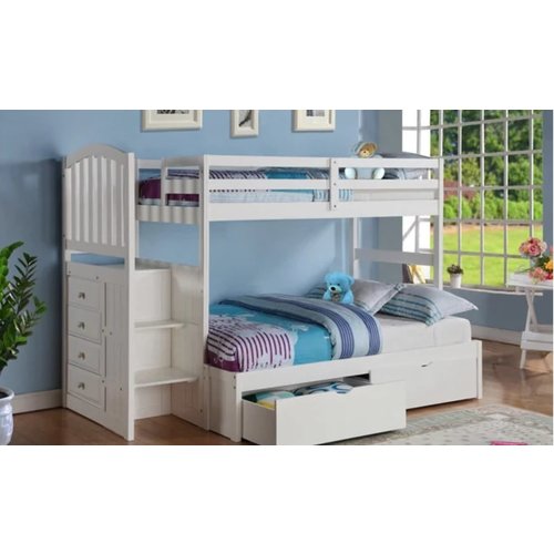 Donco Kids T/Full Arch Mission Stairway Bunkbed Donco Kids T/Full Arch Mission Stairway Bunkbed