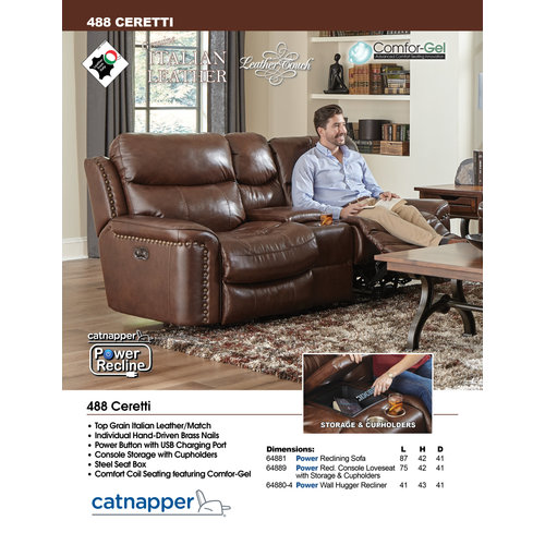 PFC Ceretti Leather Power Motion Loveseat PFC Ceretti Leather Power Motion Loveseat