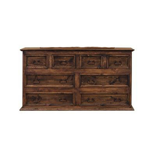 LMT Rustic Mansion Dresser W/Rope and Star Medio Finish LMT Rustic Mansion Dresser W/Rope and Star Medio Finish