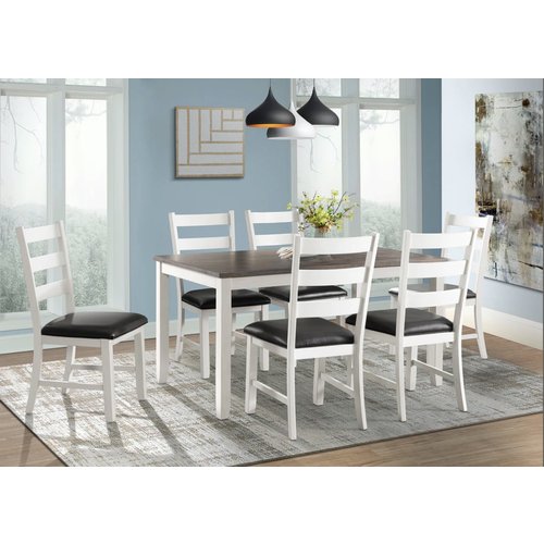 Elements Martin - Dark/Brown Top White Base - Dining (5 Piece Set) Elements Martin - Dark/Brown Top White Base - Dining (5 Piece Set)