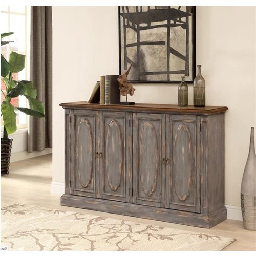 Coast to Coast 4 Dr Media Credenza Sicily Aged Blue Coast to Coast 4 Dr Media Credenza Sicily Aged Blue