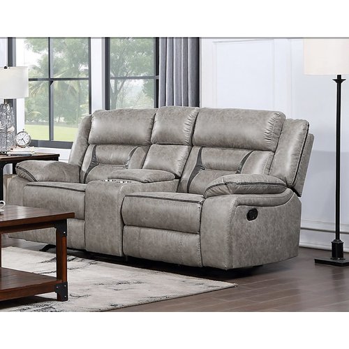 Homelegance Moriarty Dual Reclining Loveseat W/Console (Beige) Homelegance Moriarty Dual Reclining Loveseat W/Console (Beige)