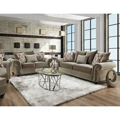 Corinthian Richmond Taupe Sofa and Loveseat Corinthian Richmond Taupe Sofa and Loveseat