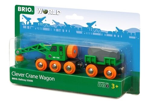 Brio Clever Crane Wagon Train