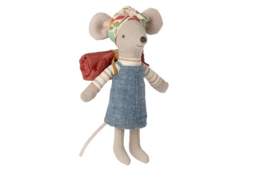 Maileg Hiker Mouse, Big Sister in Suitcase