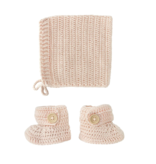 O B Designs Crochet Bonnet & Booties