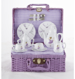Delton Purple Dancer Tea Set Basket